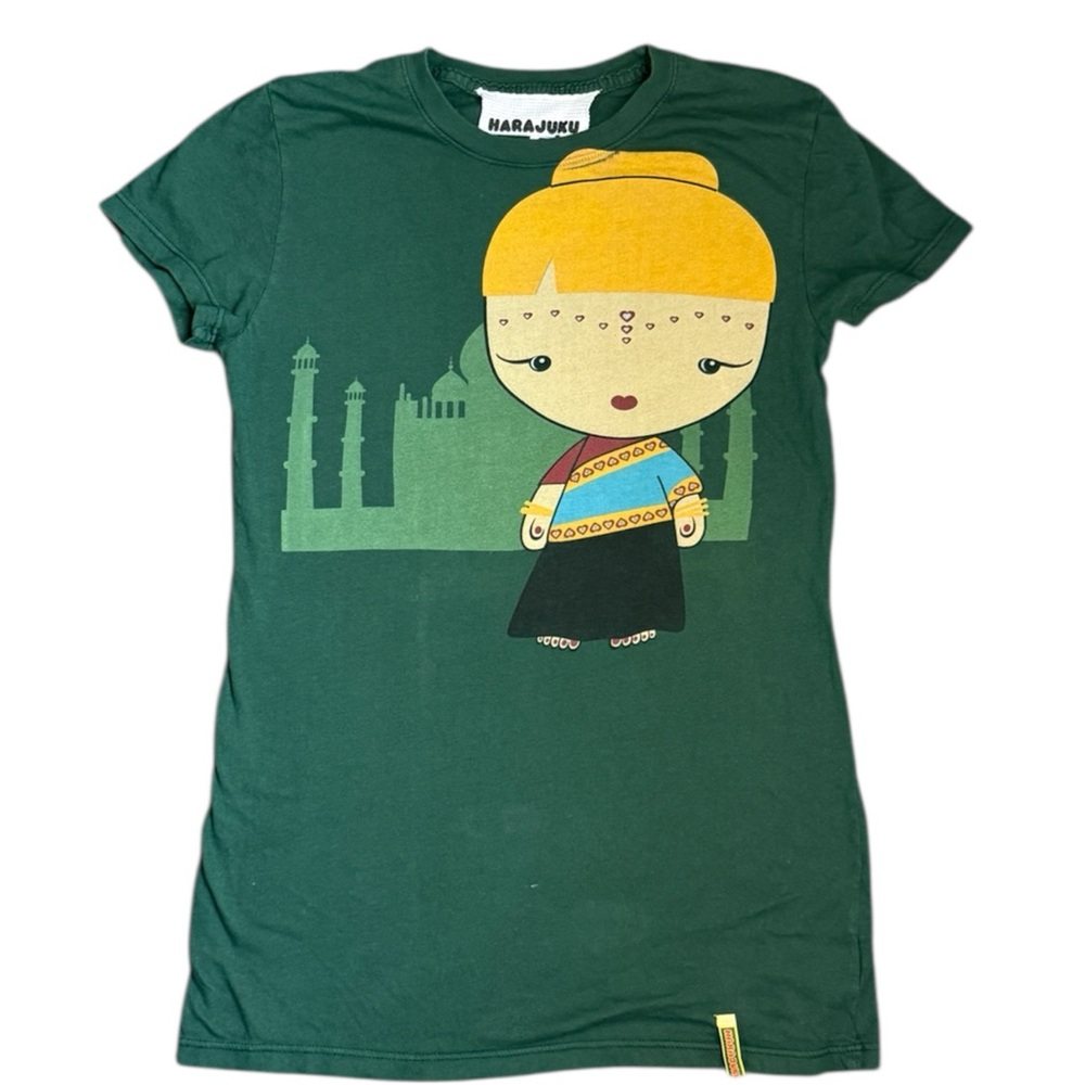 Y2K Harajuku Lovers Green Graphic Tee